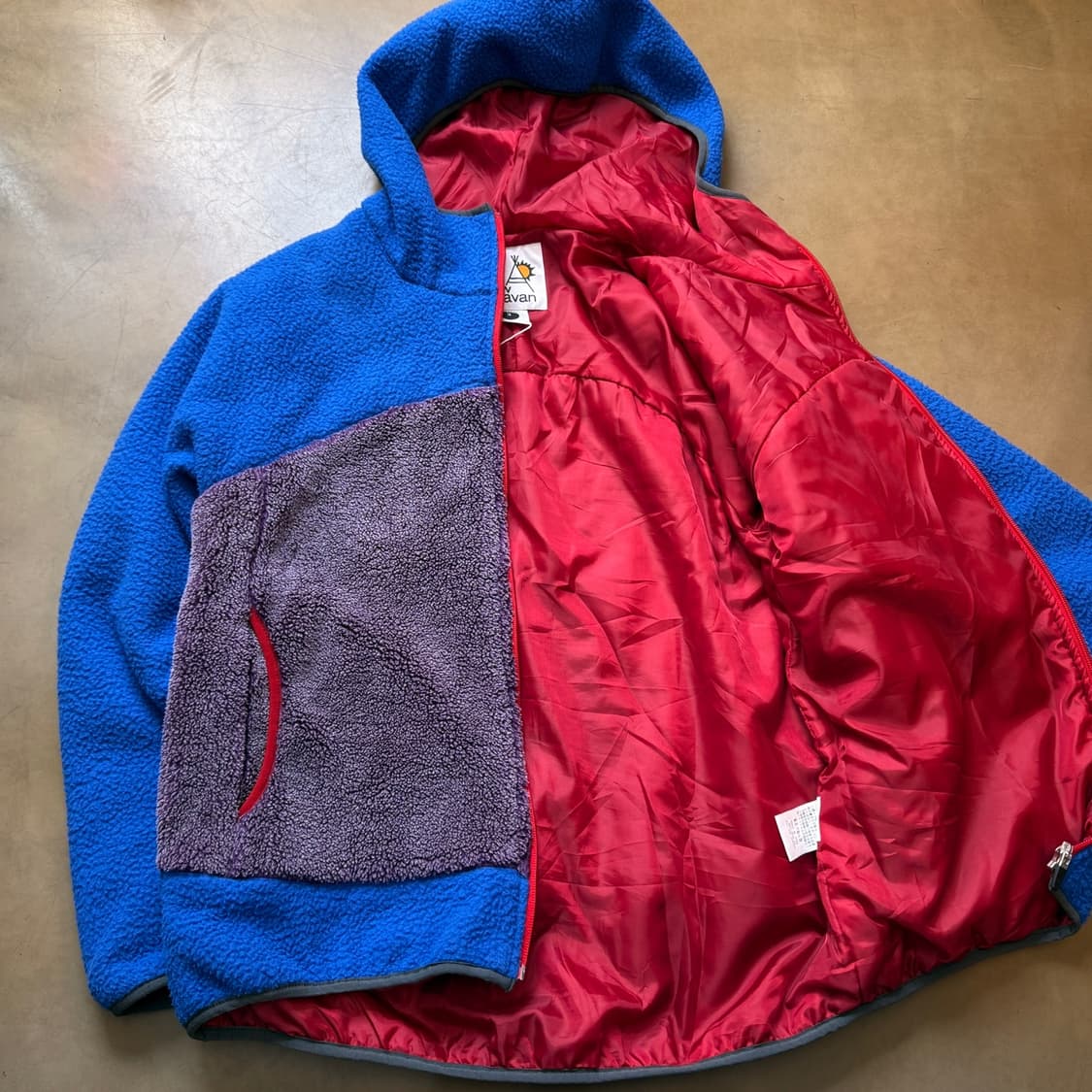 고 슬로우 카라반 배색 플리스 후드 집업 자켓 상품이미지6