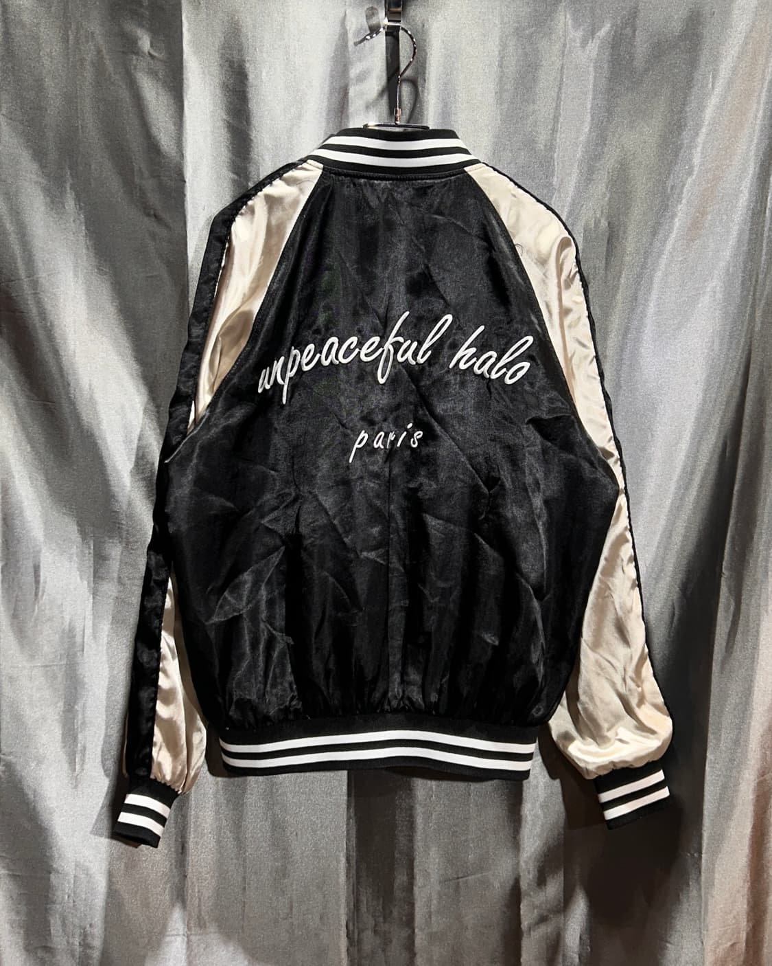 M 어텐션 용 자수 배색 블랙 스카잔 상품이미지4