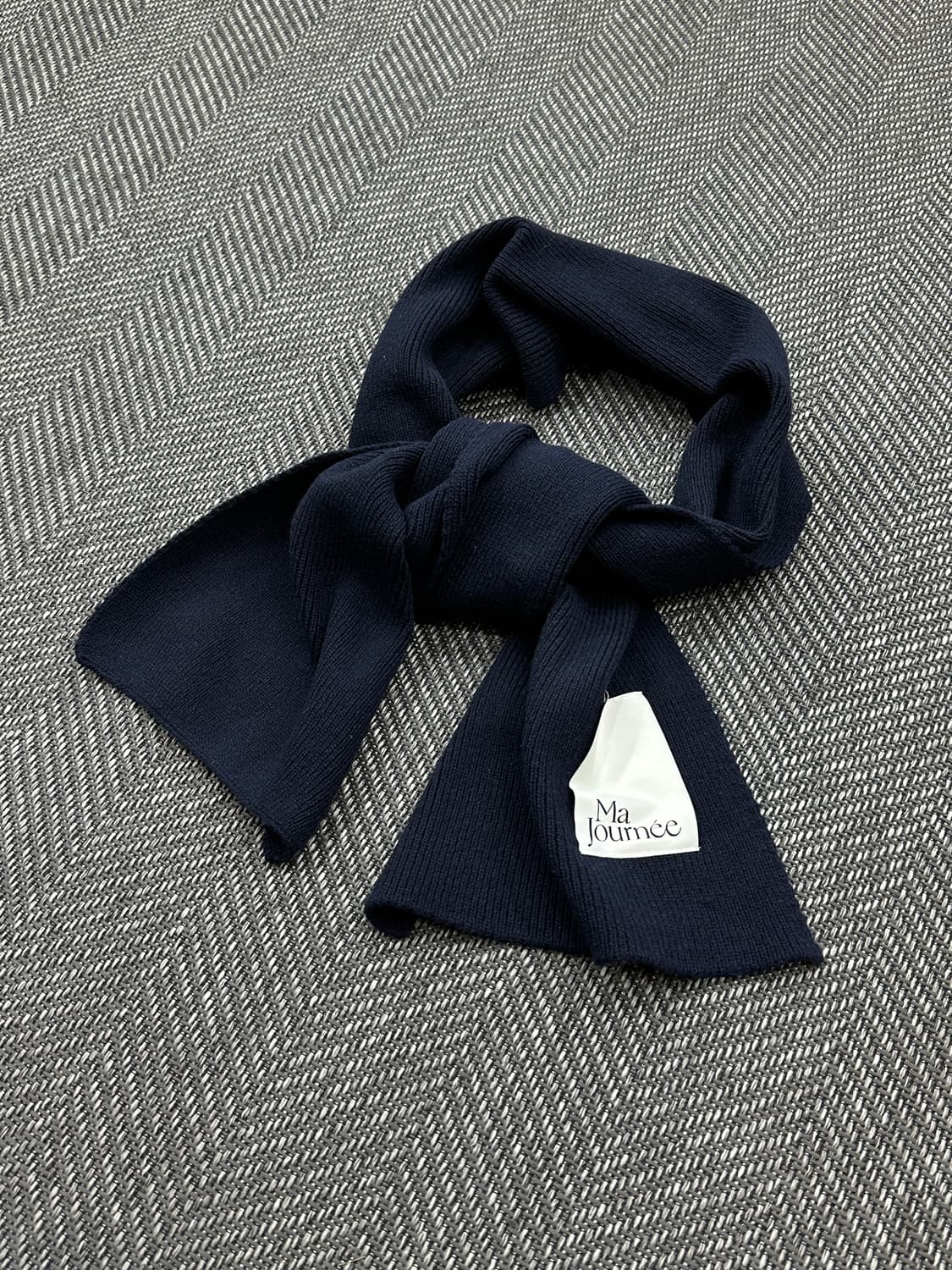마조네 니트 머플러 네이비 상품이미지1
