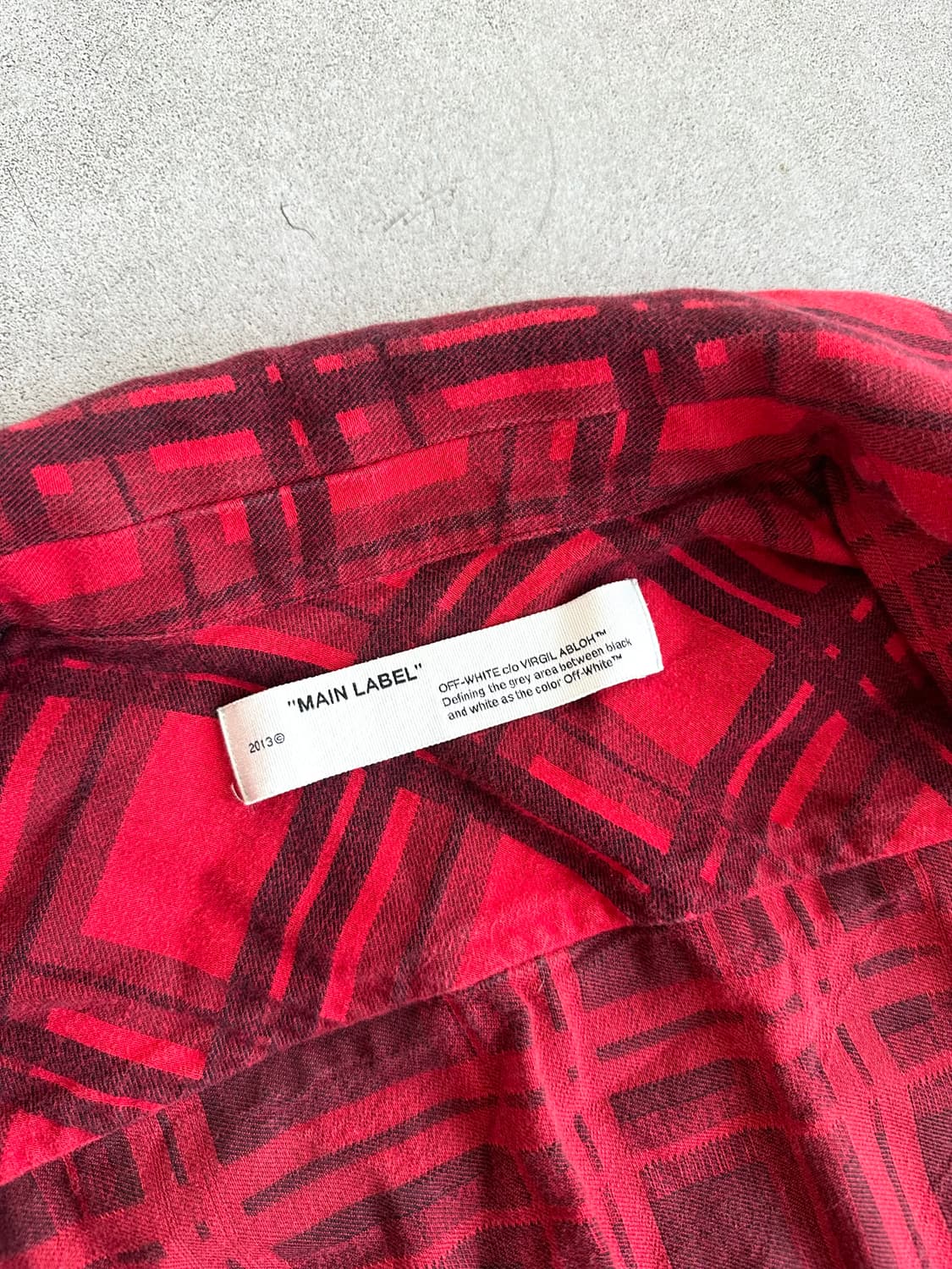 오프화이트 콘트라스트 체크 레이어드 셔츠 상품이미지4