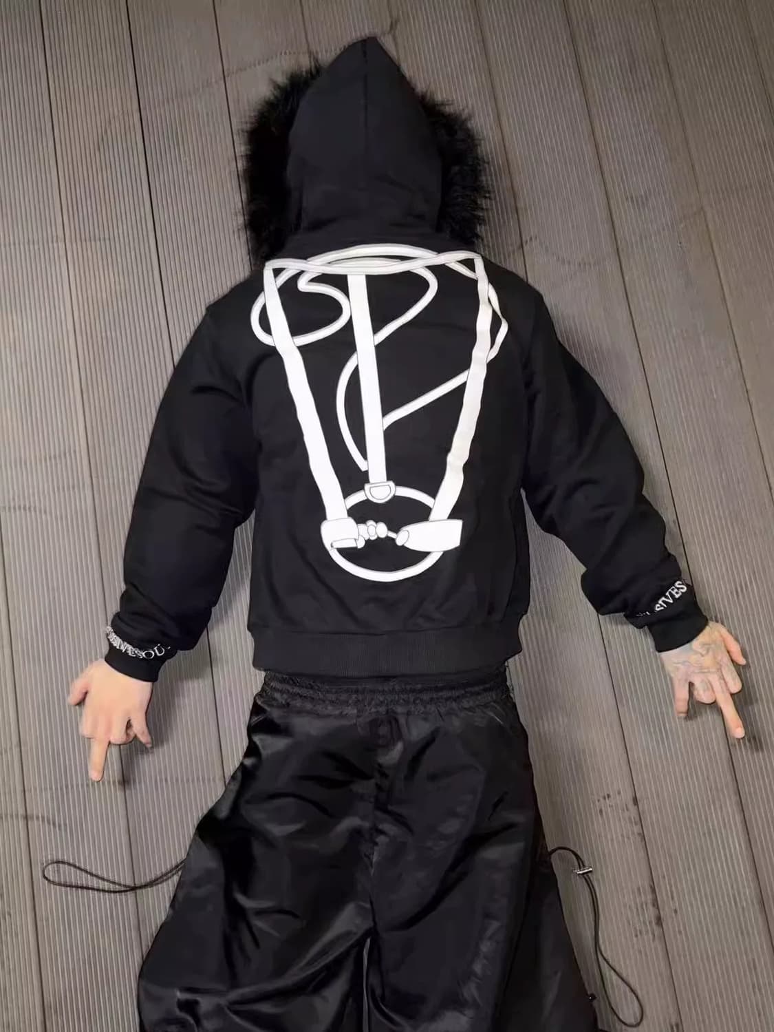 Gothic Tack Fur Zip Hoodie 상품이미지5