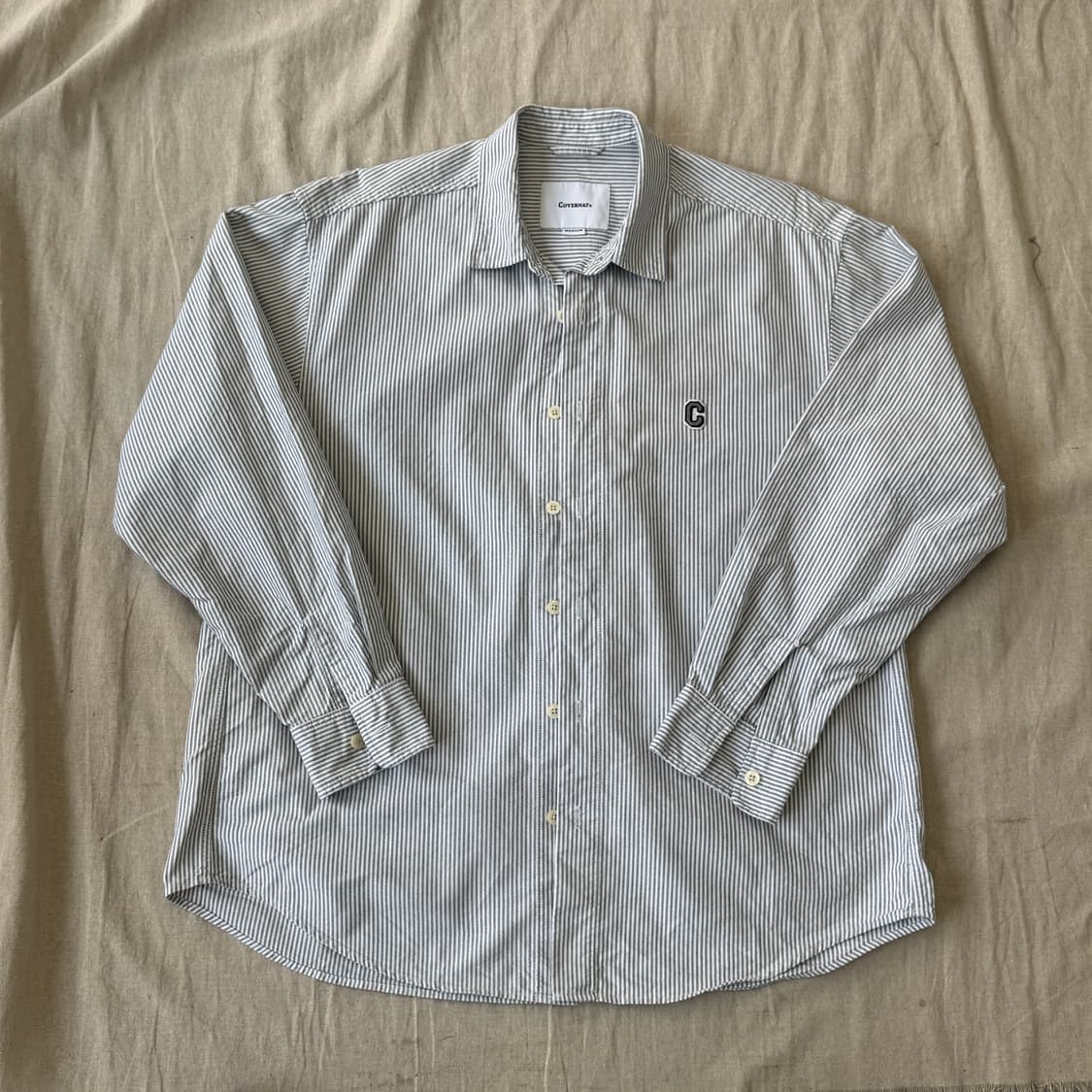 커버낫 C패치 스트라이프 옥스포드 셔츠 M 상품이미지2