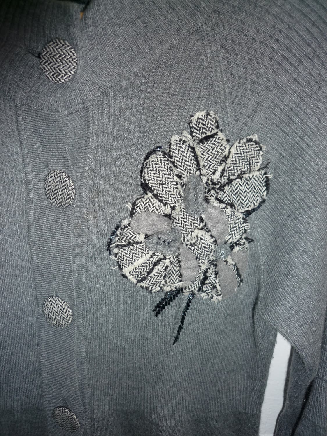 Flower point grey cardigan 상품이미지5