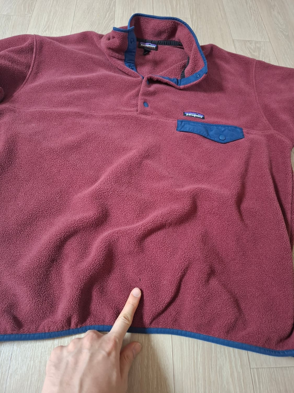 XL 파타고니아 신칠라 플리스 풀오버 버건디 상품이미지8