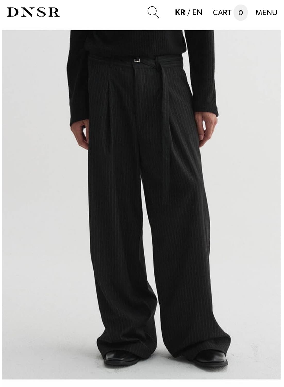 DNSR - 신치드 스트라이프 슬랙스 - XL - BLACK 상품이미지1