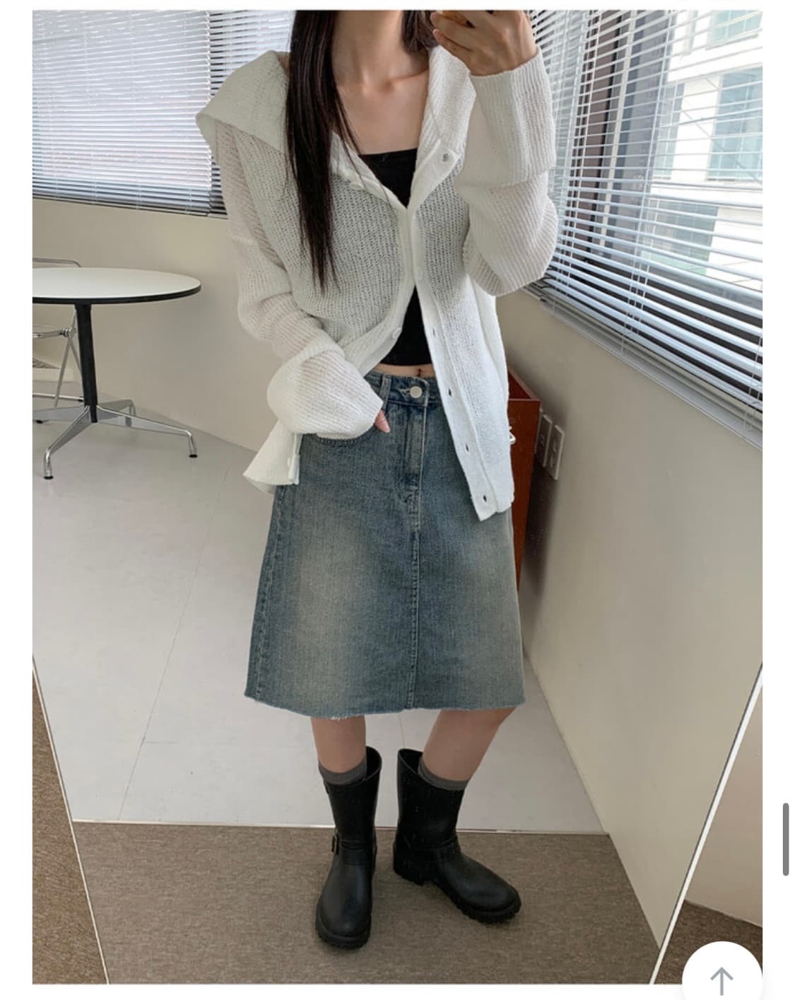 데일리쥬 뉴튼 미디 데님 스커트  상품이미지1
