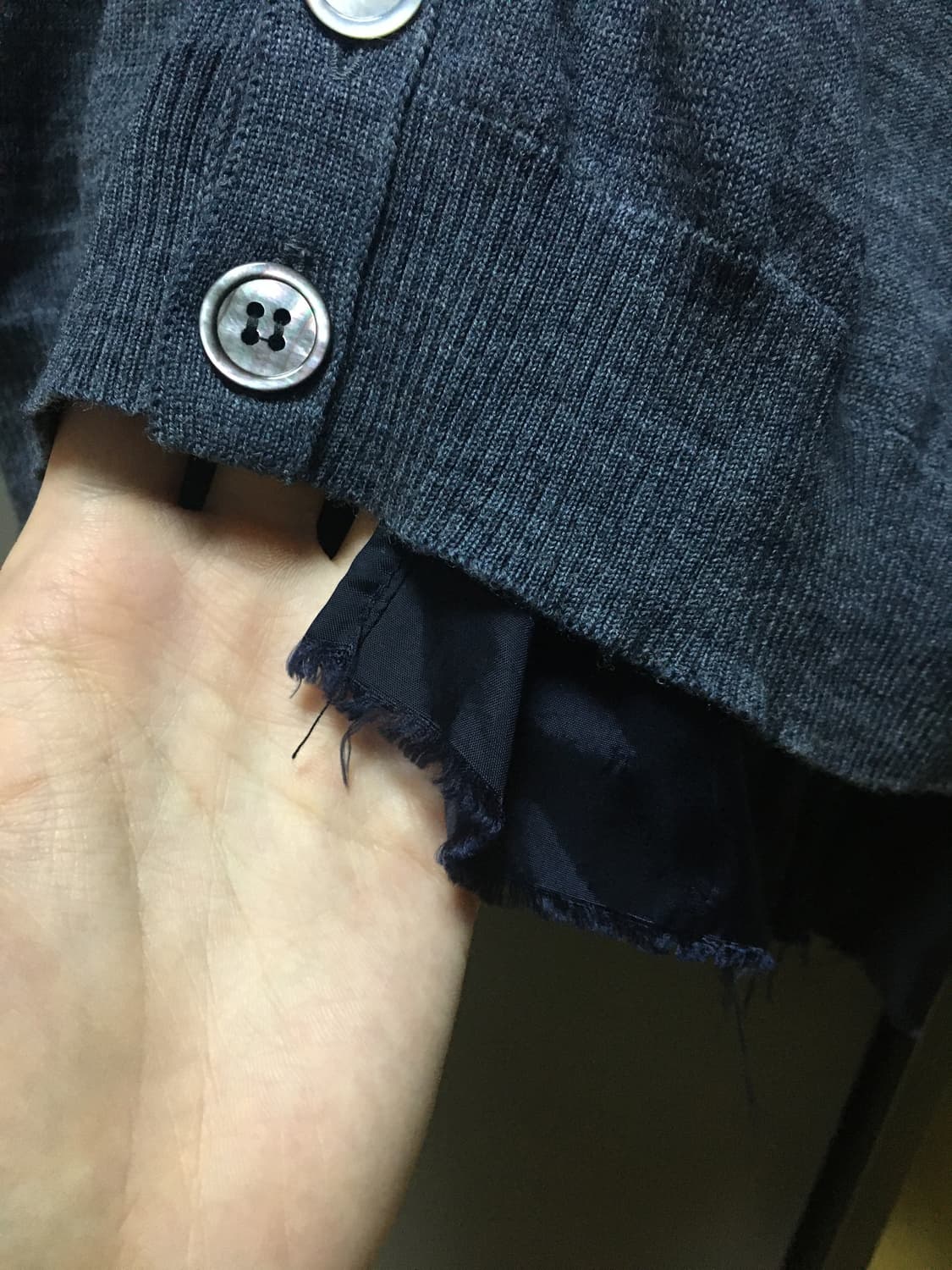 언더커버 울 가디건 큐프라 안감 상품이미지5