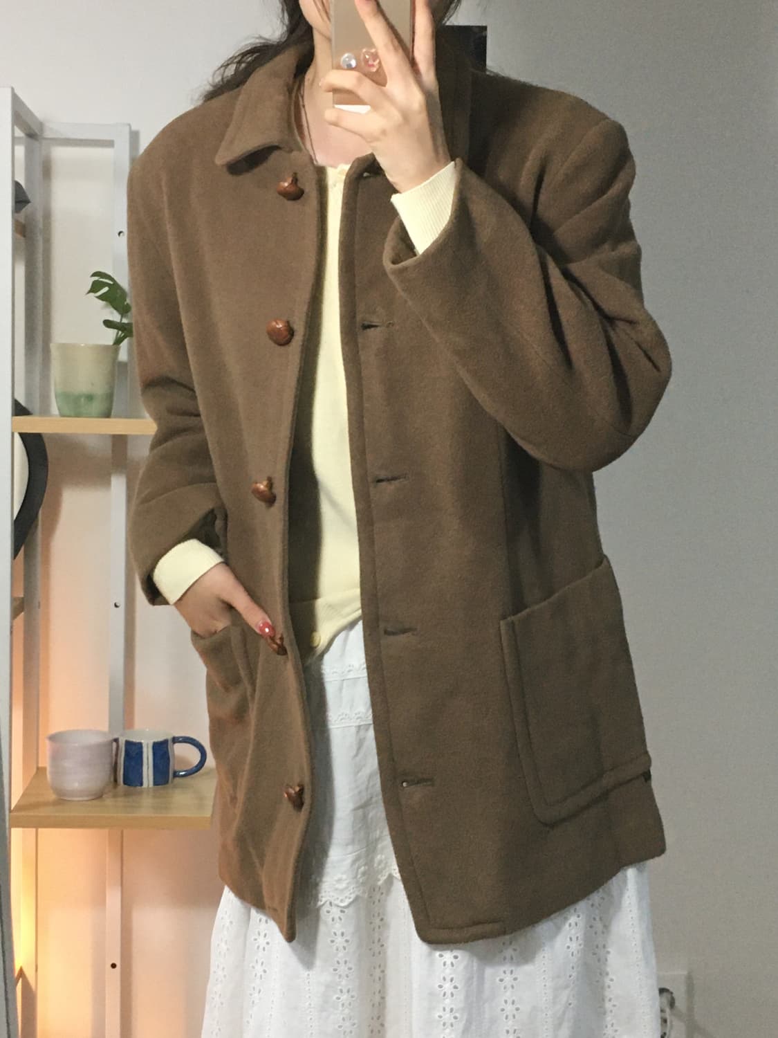 Modemoislle nonnon 브라운 코트 상품이미지6