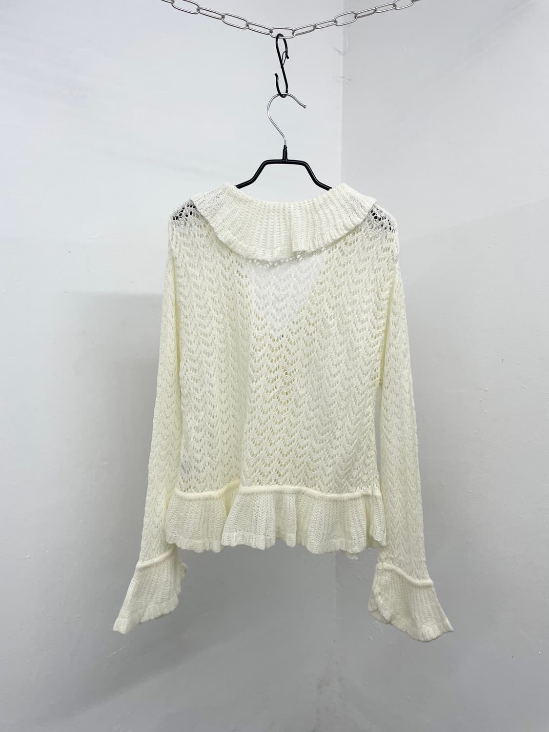 아이보리 프릴 짜임 볼레로 상품이미지6