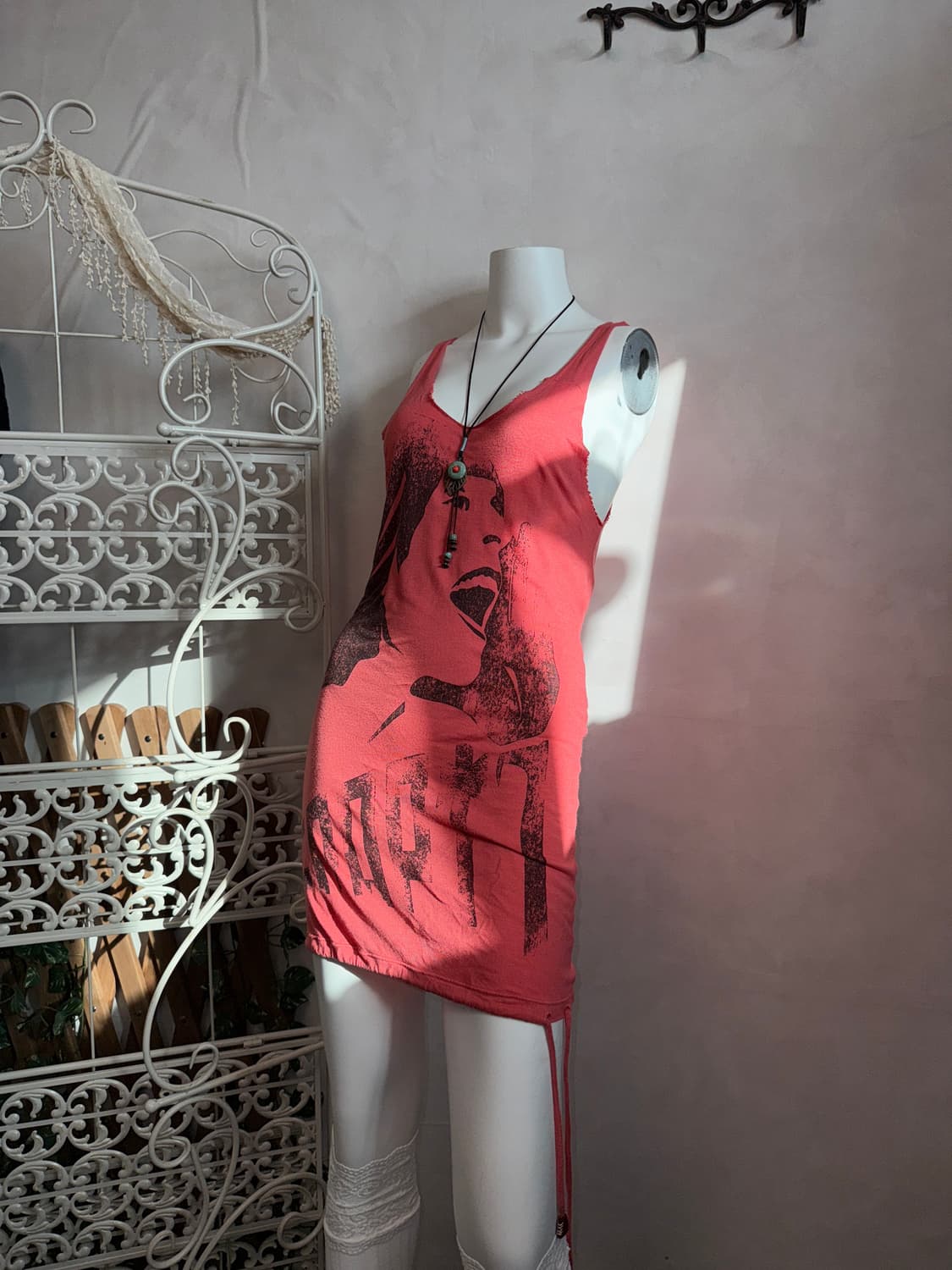 DIESEL coral pink Y2K printed ops 상품이미지8
