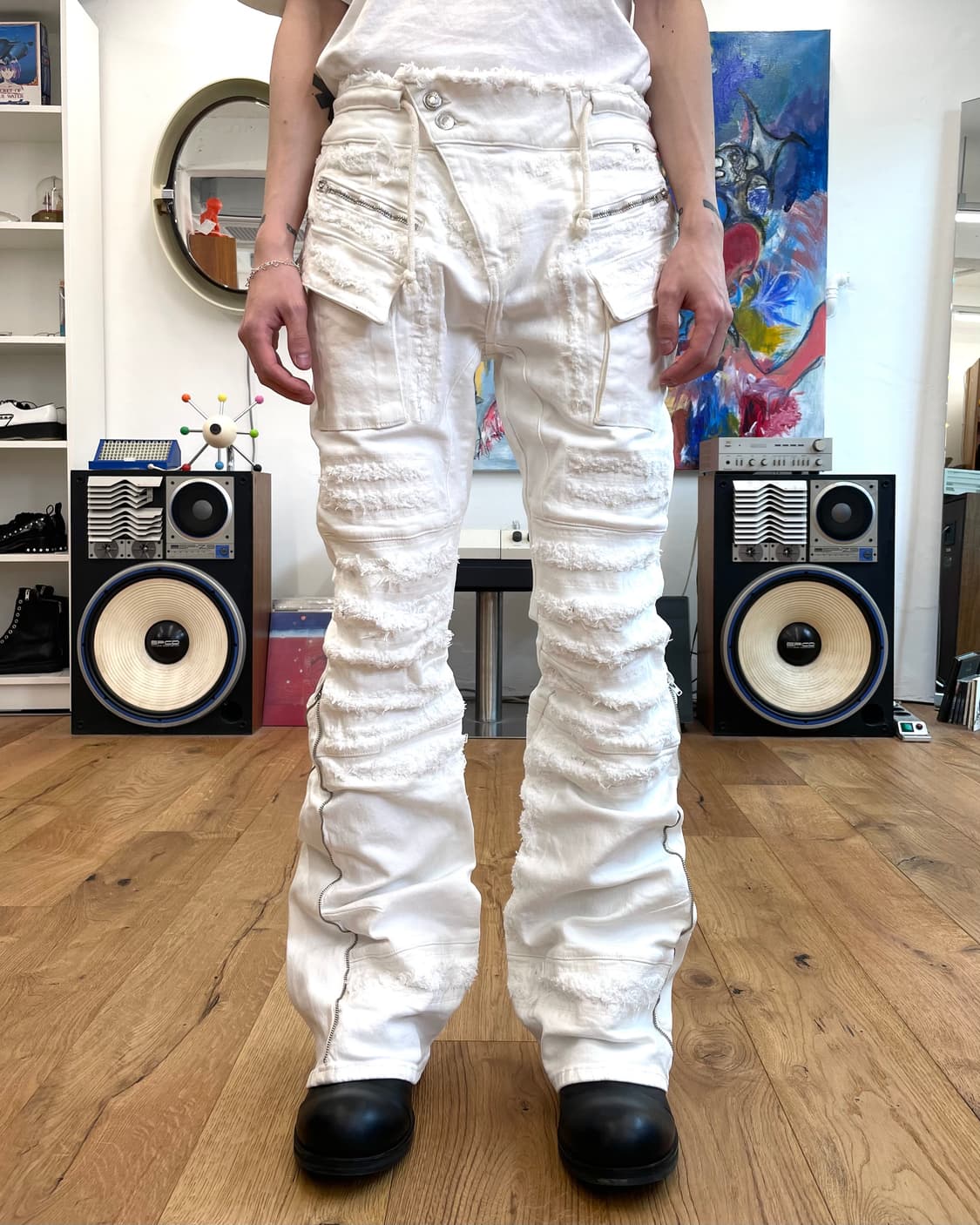 [L] 오토링거 디스트레스 플레어 데님 팬츠 상품이미지1