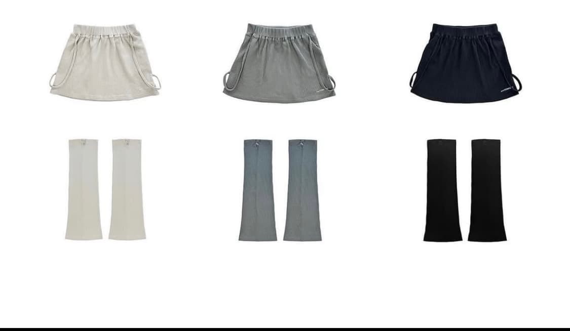 Jichoi comfort 24-001 와플 스커트/레그워머 black 상품이미지2