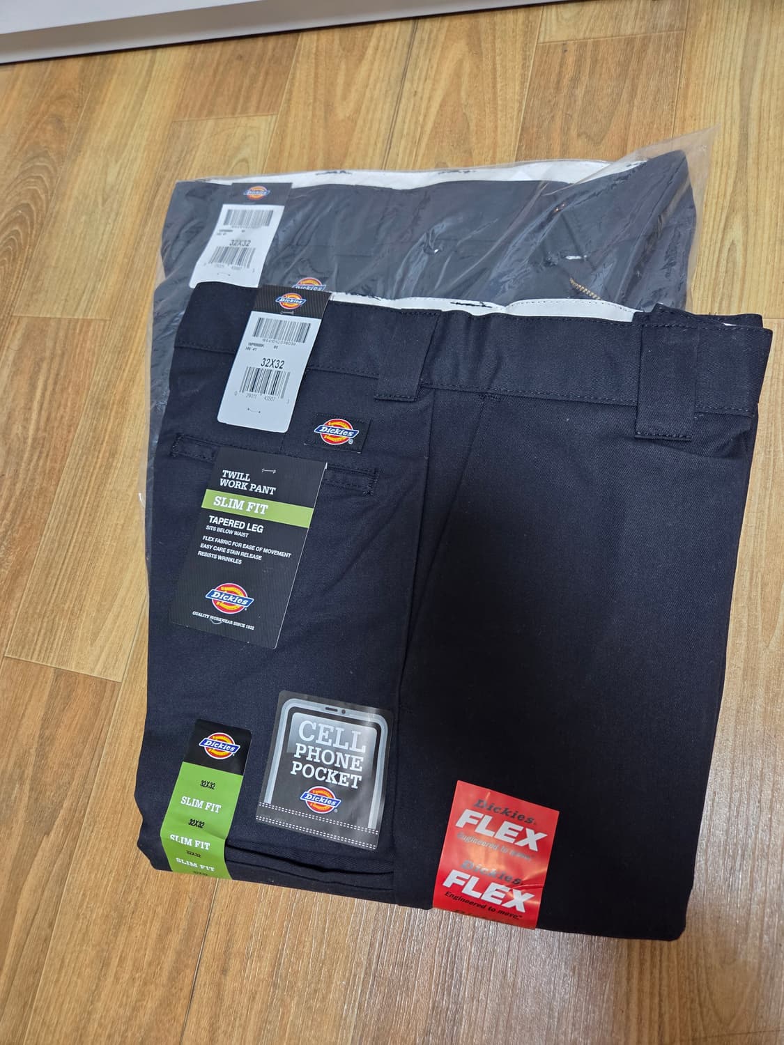 디키즈 596 32×32 미국직구 워크팬츠 새상품 테이퍼드 블랙 BK 상품이미지1