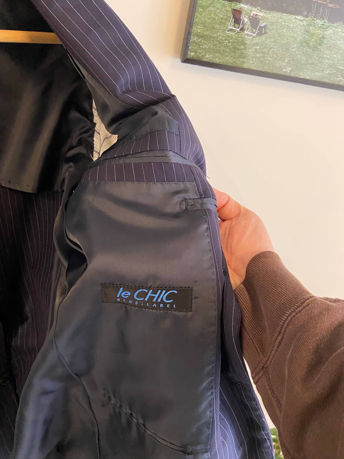 네이비 스트라이프 정장 블레이저 상품이미지3