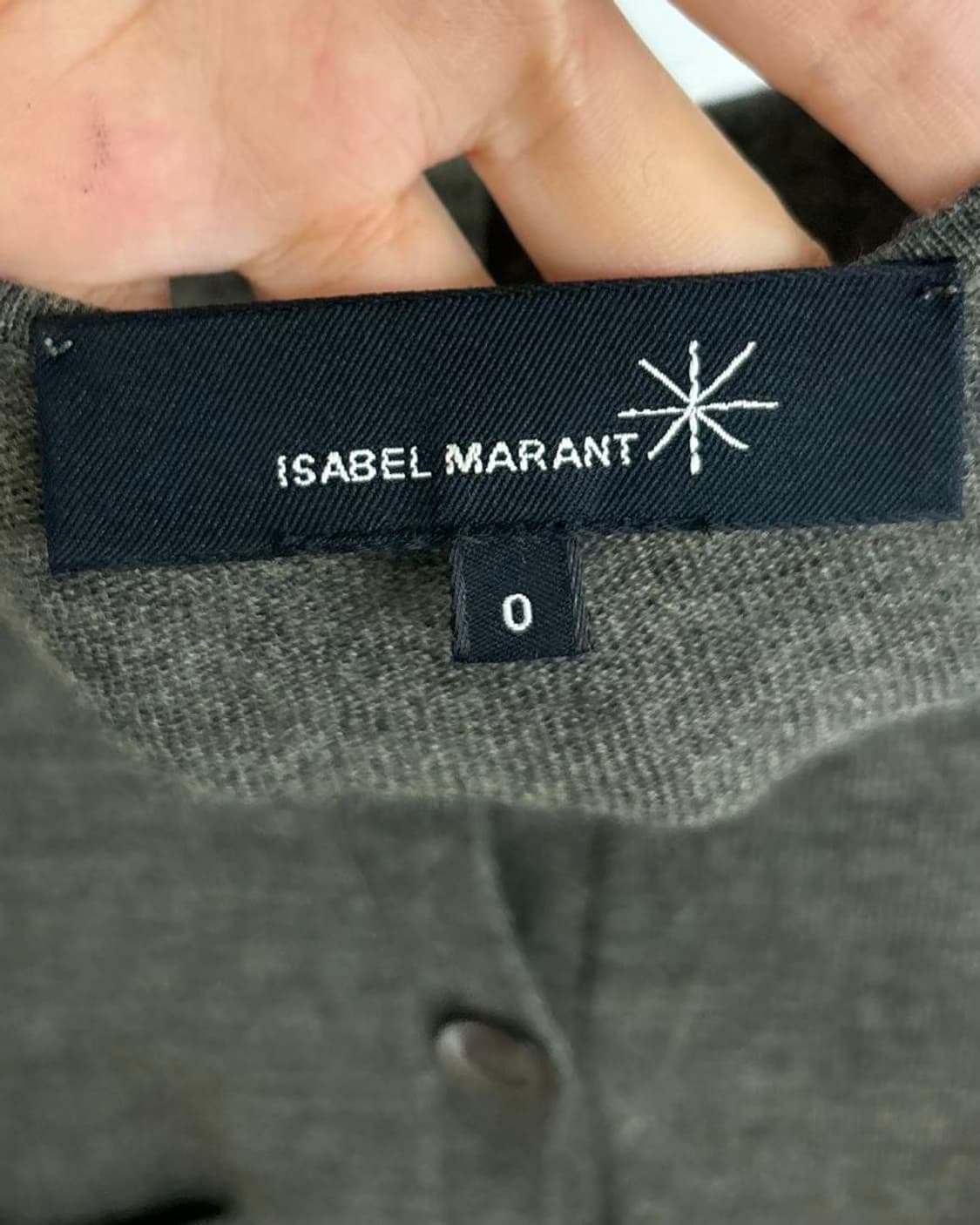 이자벨 마랑 카키 그레이 크루넥 버튼업 울 가디건 상품이미지7