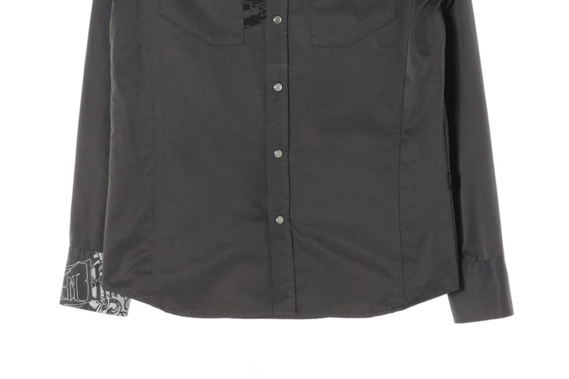 그린바나나 다크그레이 드래곤 자수 웨스턴 셔츠 상품이미지4