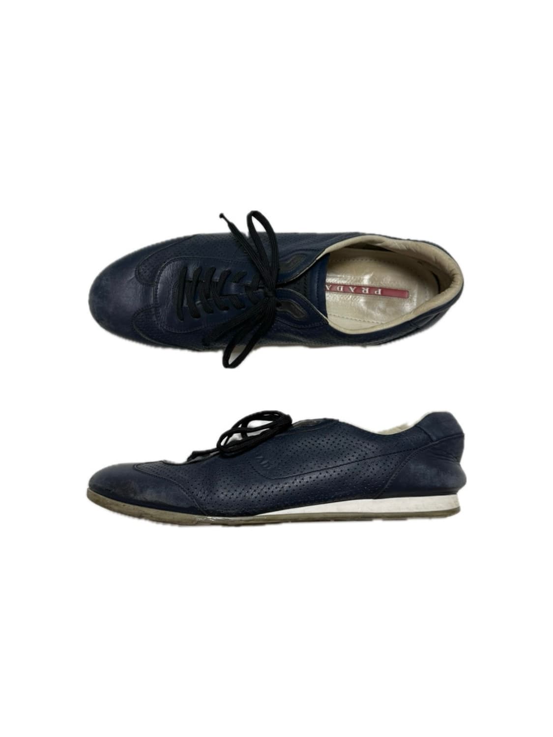 프라다 퍼퍼레이티드 레더 스니커즈 uk9 상품이미지1