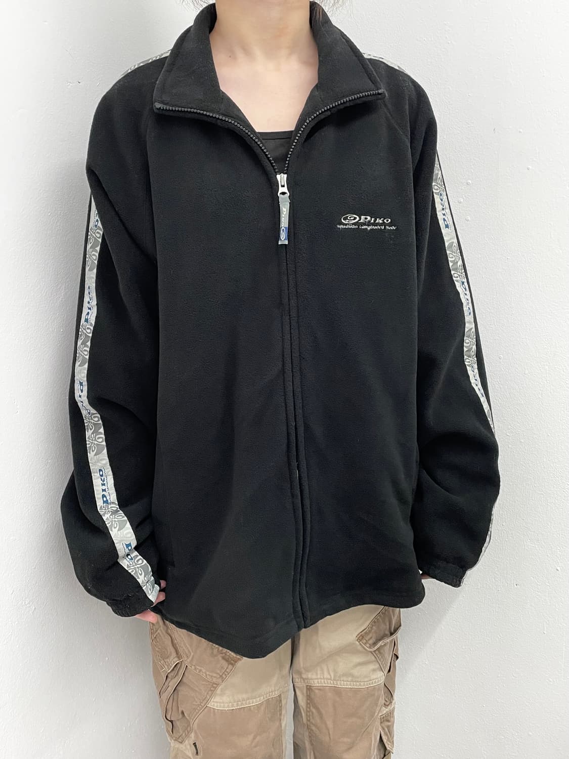 피코 올드스쿨 사이드라인 로고 플리스 집업 상품이미지1