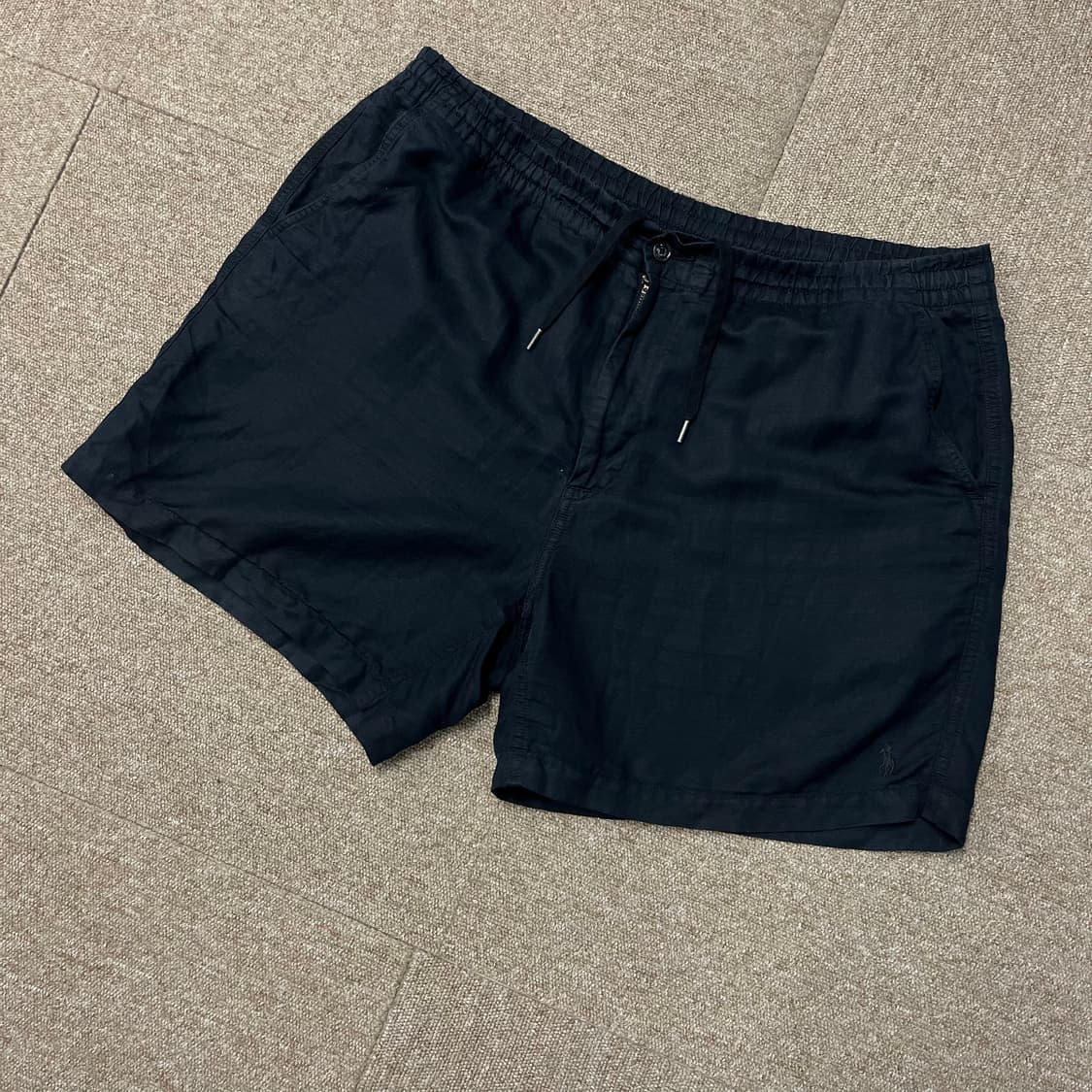 큐알 폴로 랄프로렌 린넨 블랙포니 반바지 상품이미지1