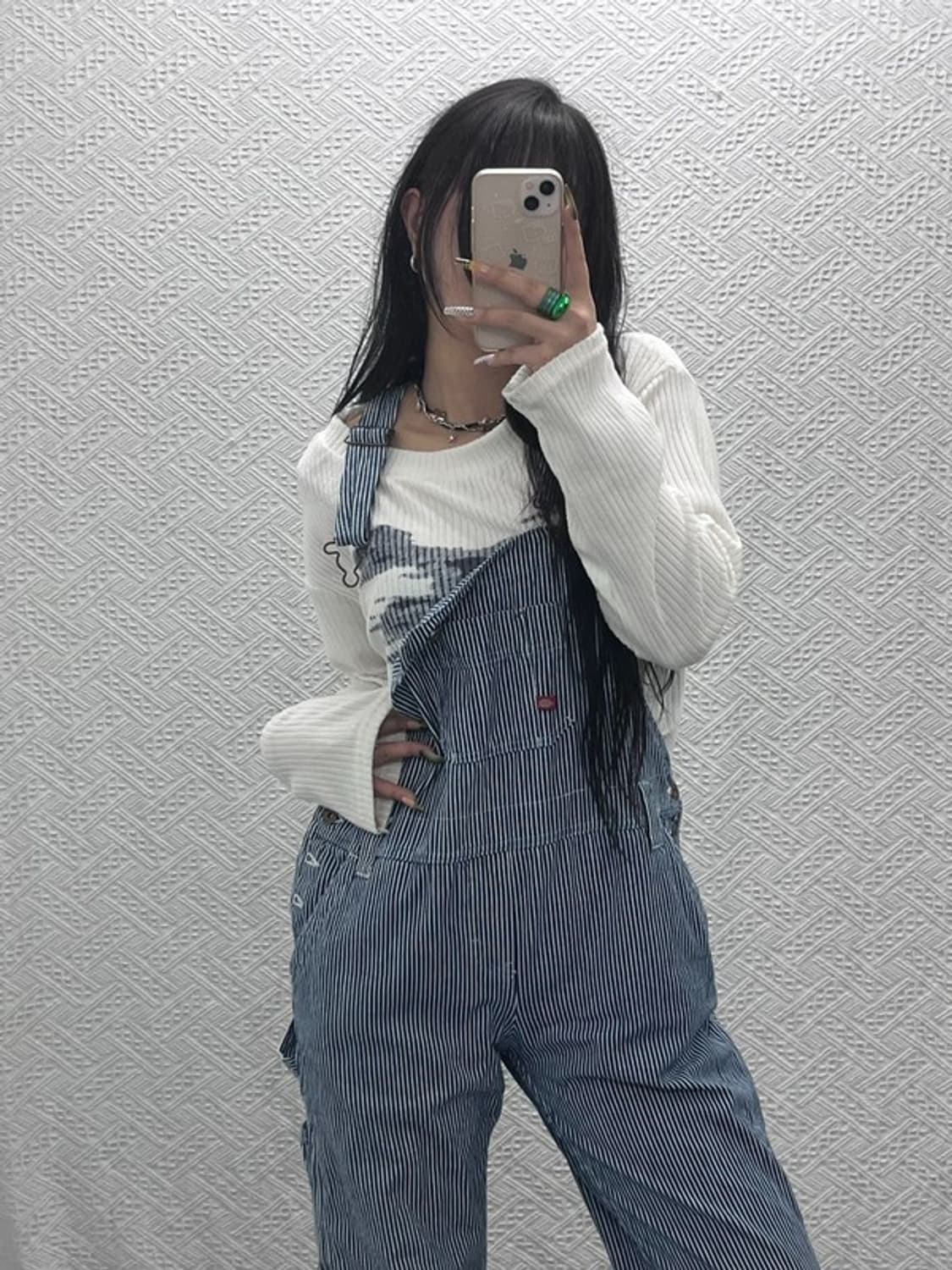 디키즈 빈티지 컨트리 스트라이프 멜빵 점프수트 S C08035 상품이미지1