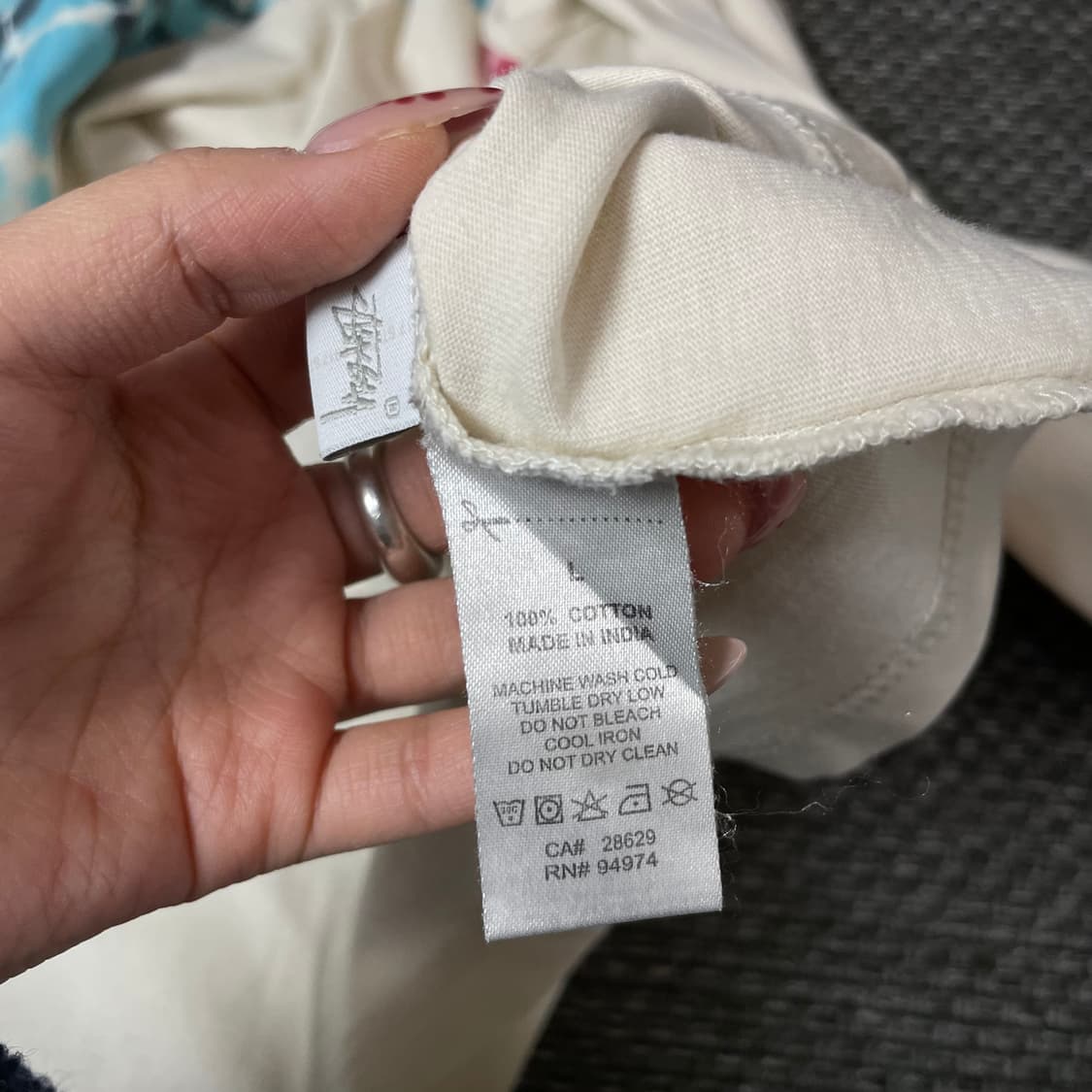 스투시 크림 타이다이 롱슬리브 L 상품이미지5