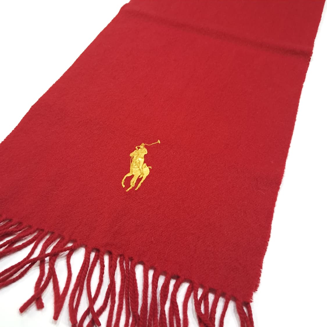 MX654 폴로 이태리판 램스울 빅포니 레드 머플러 목도리 상품이미지6