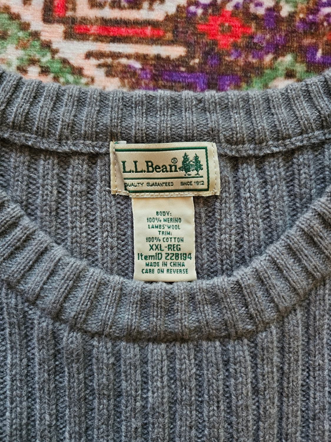 00s LL Bean 코만도 니트 웜그레이 (2XL) 상품이미지4