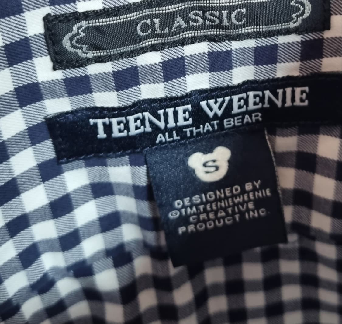 S ) 티니위니 네이비 곰돌이 체크셔츠 상품이미지4