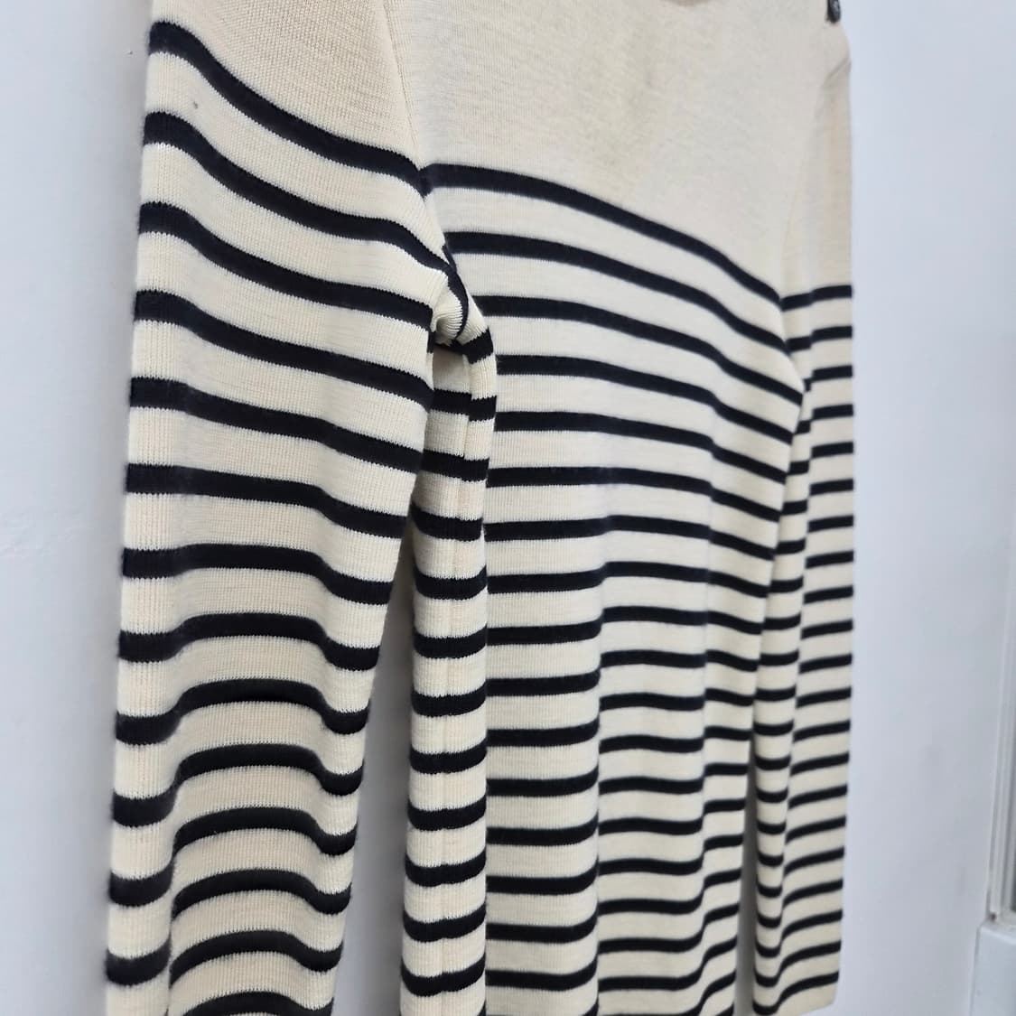 세인트제임스 스트라이프 숄더 버튼 울 니트 여성 M 상품이미지2