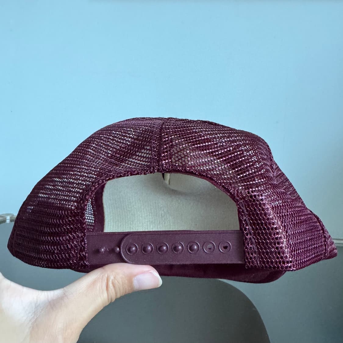 USA 빈티지 모자 볼캡 vintage cap 트러커 메쉬 버건디 상품이미지4