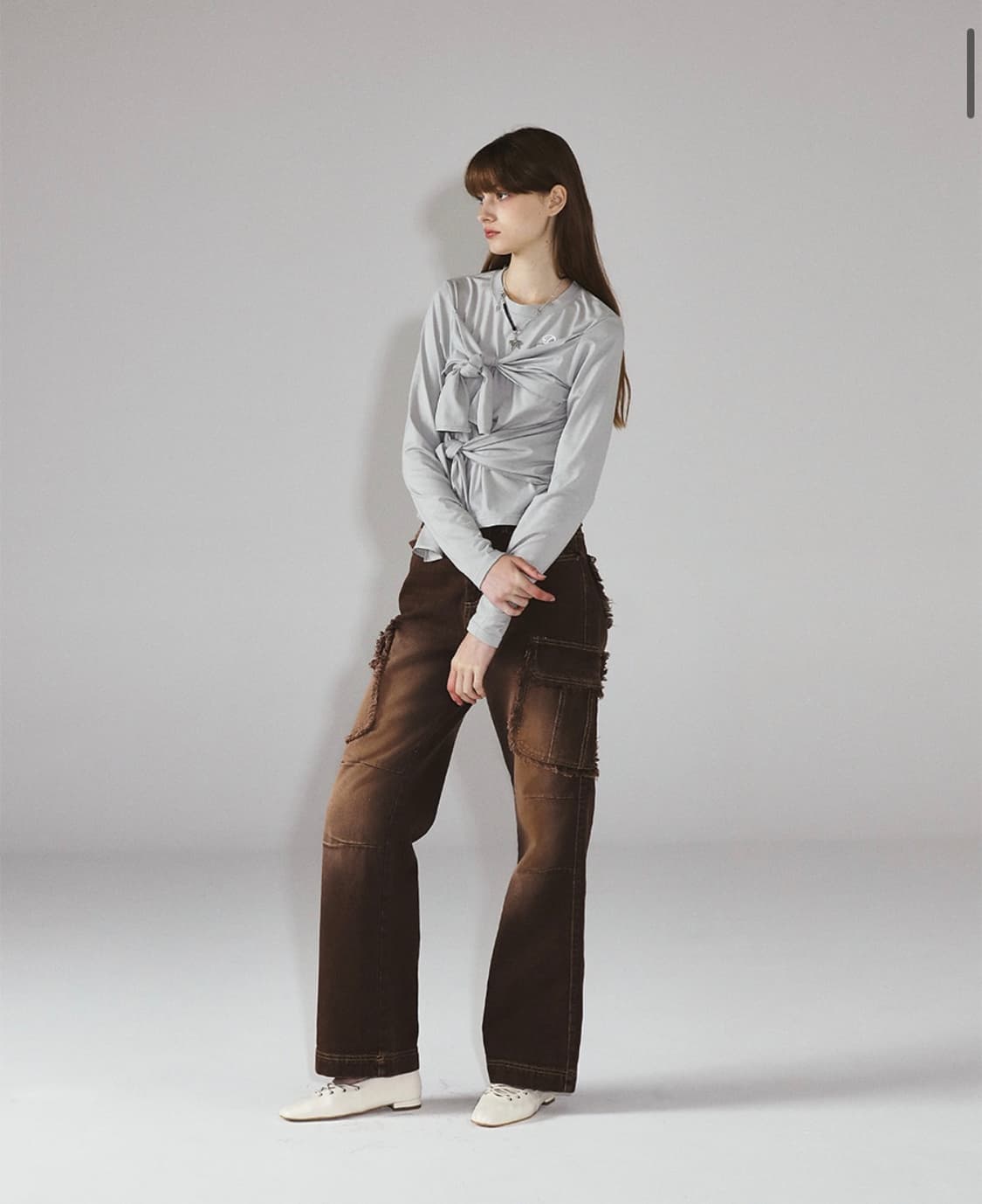 프렌다 FRAYED POCKET 데님팬츠 다크브라운 상품이미지2