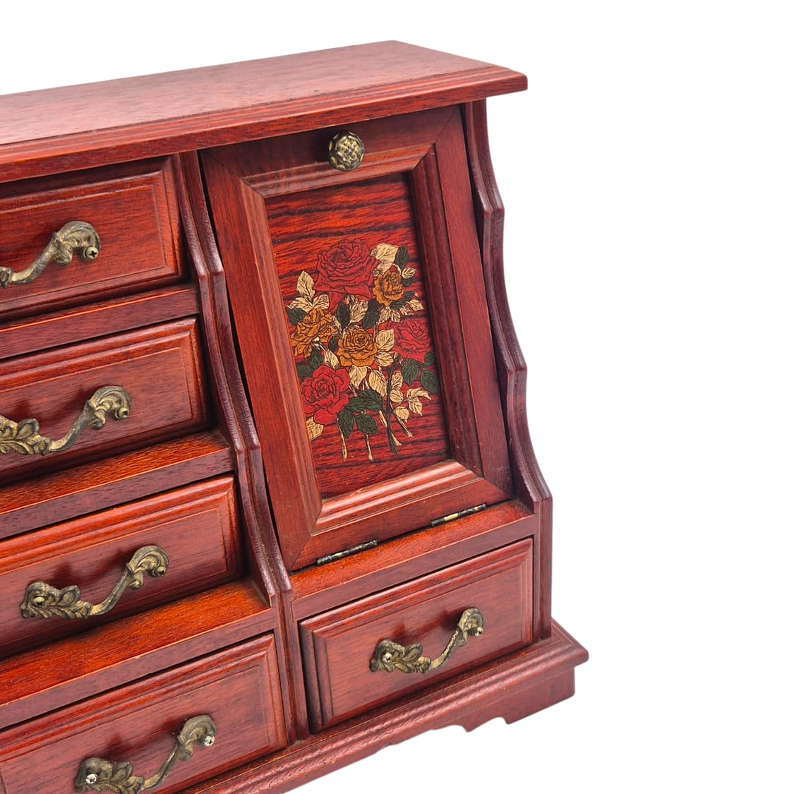 70s 엔틱 우드 플로랄 페인팅 오르골 대형 서랍장 상품이미지3