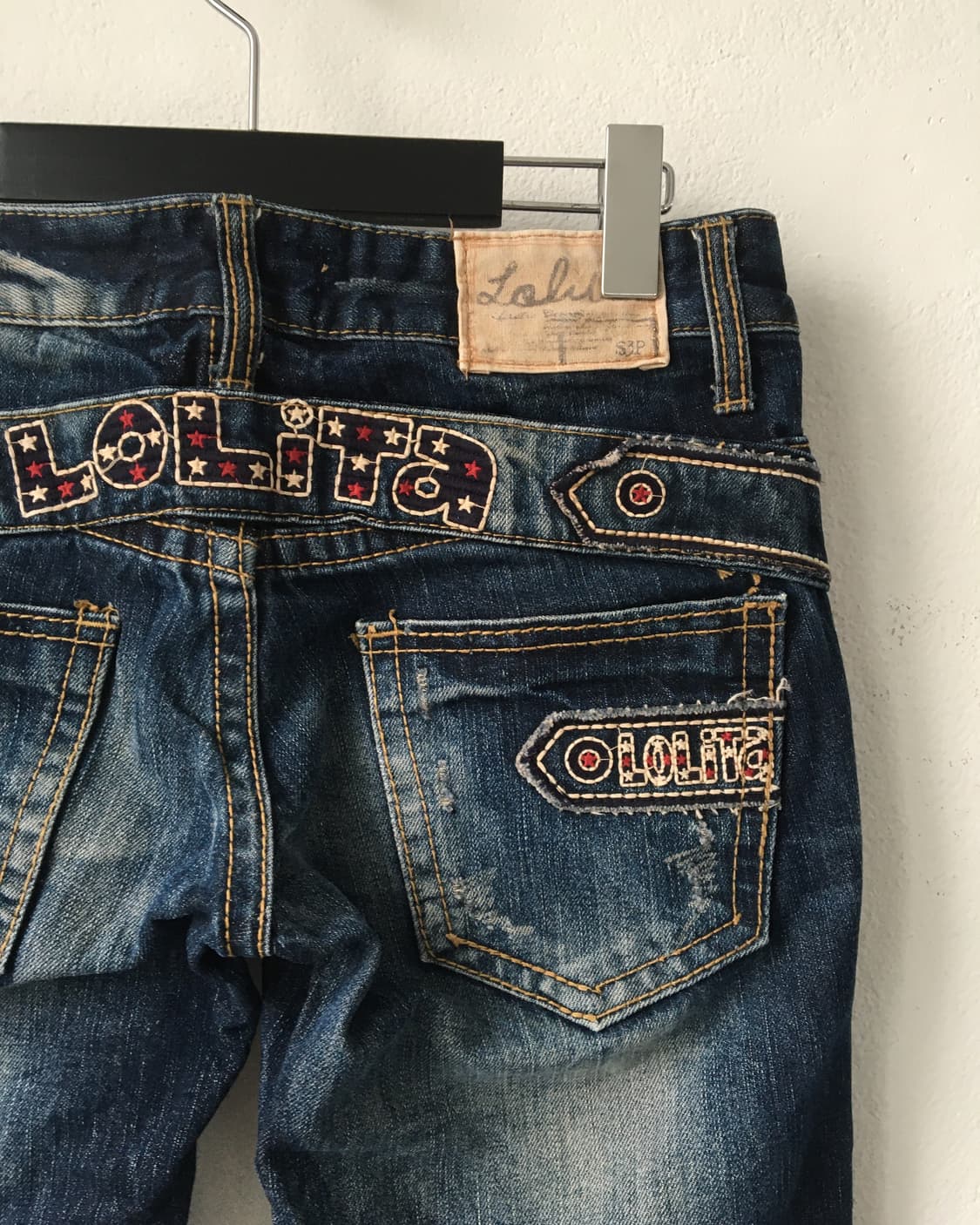 Back lettering point denim pants 상품이미지5