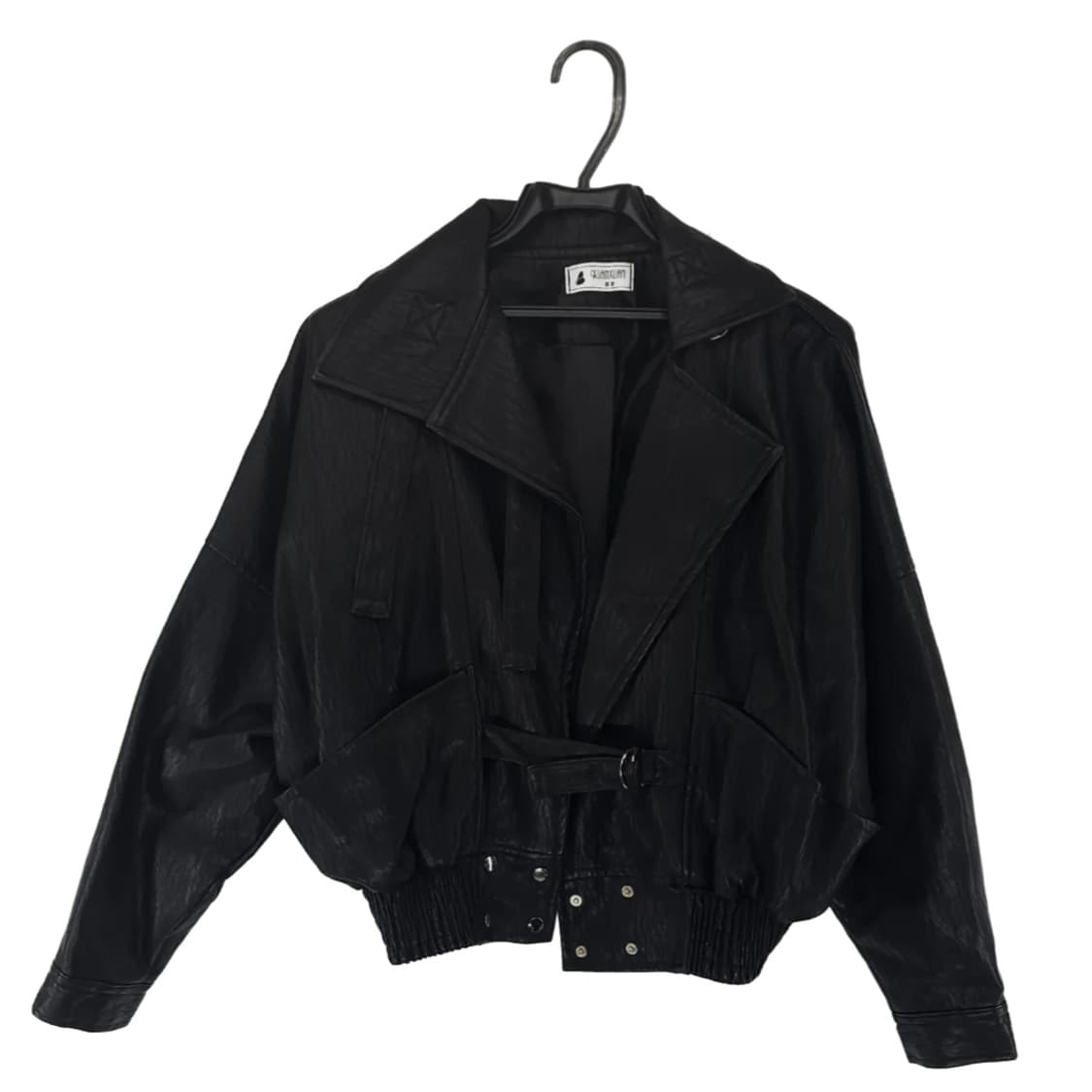 XUANXUAN 빈티지 크롭 벨트 레더 자켓 상품이미지1