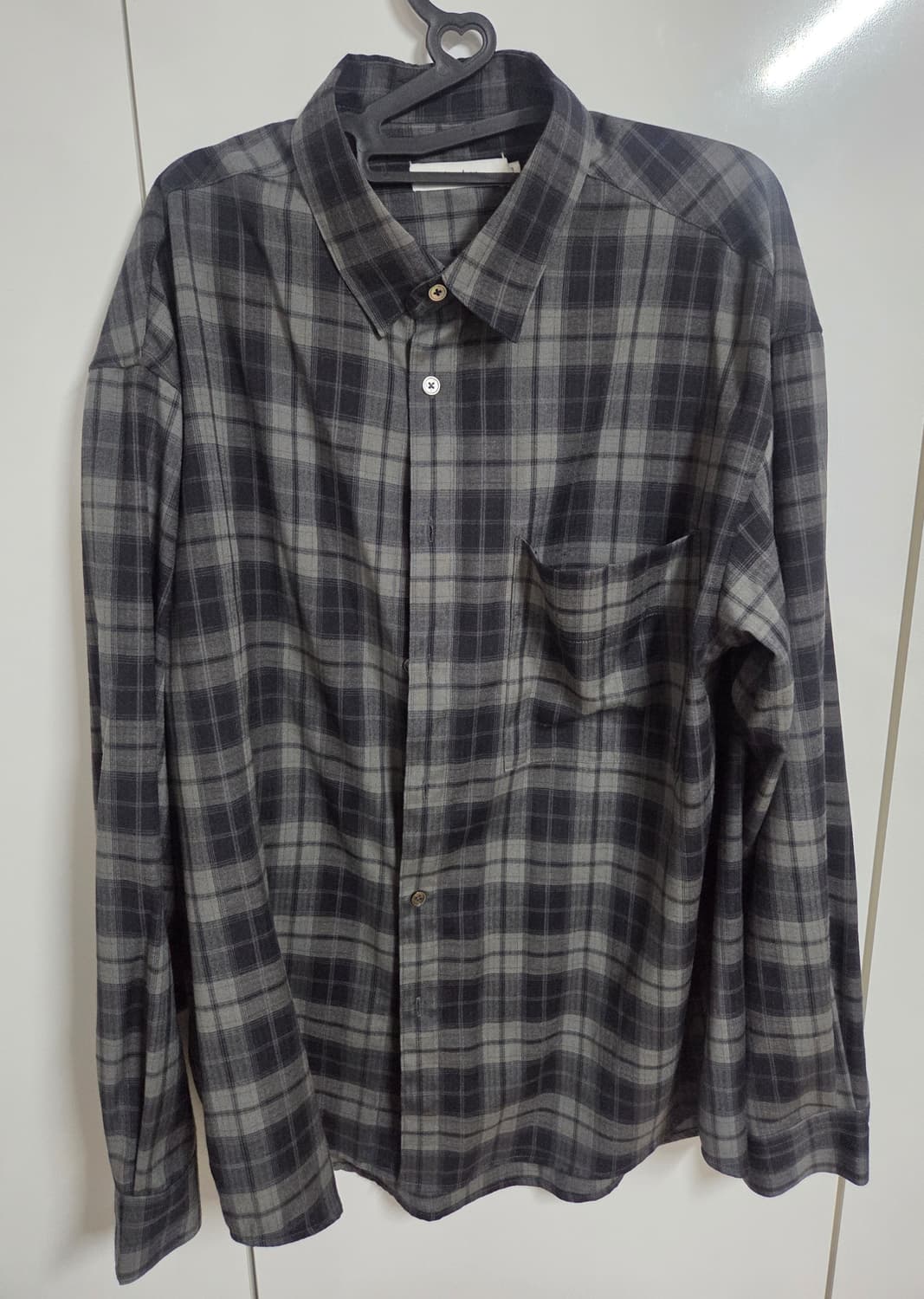 아르반 올드필름 체크셔츠 세이지 카키 3사이즈 상품이미지4