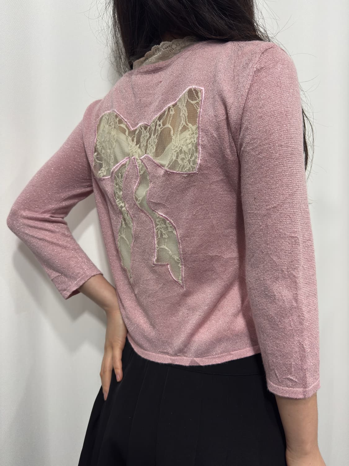 ribbon glitter cardigan 상품이미지2