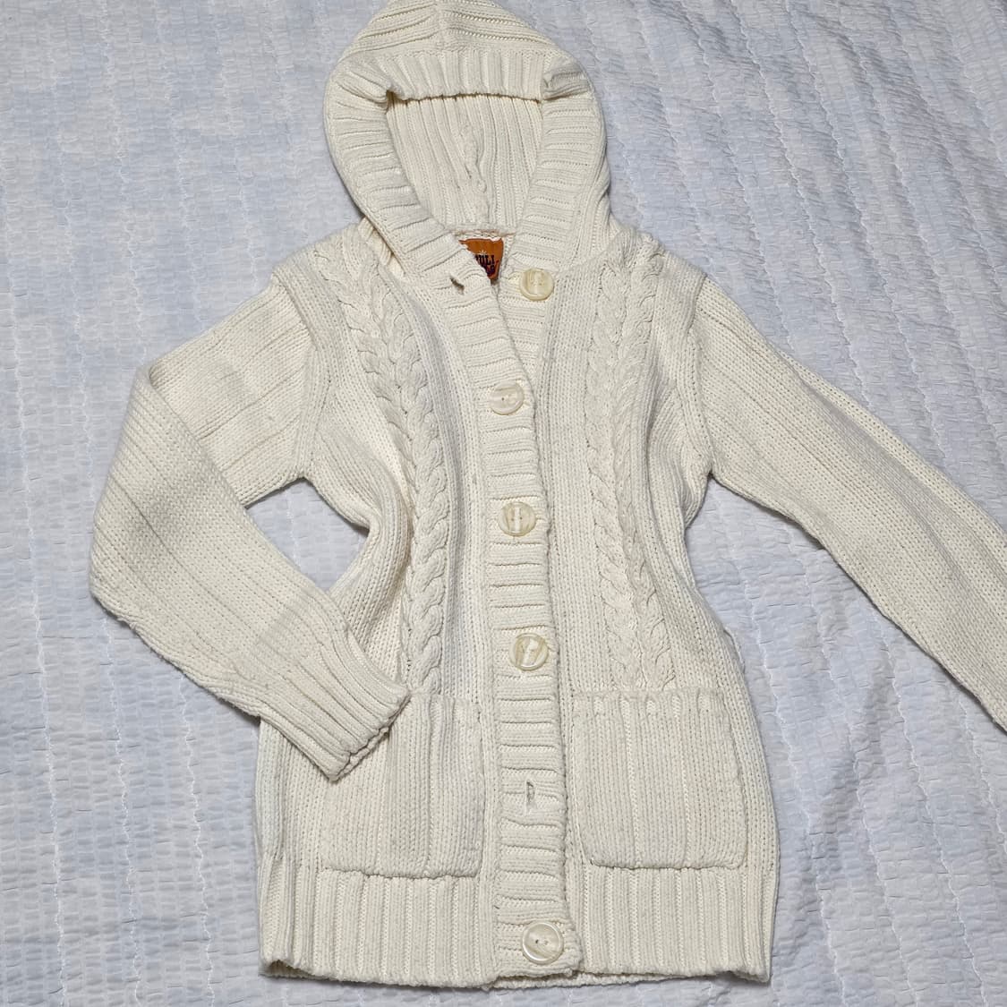 라떼갸루 모리걸 꽈배기 니트 후드 가디건 상품이미지1