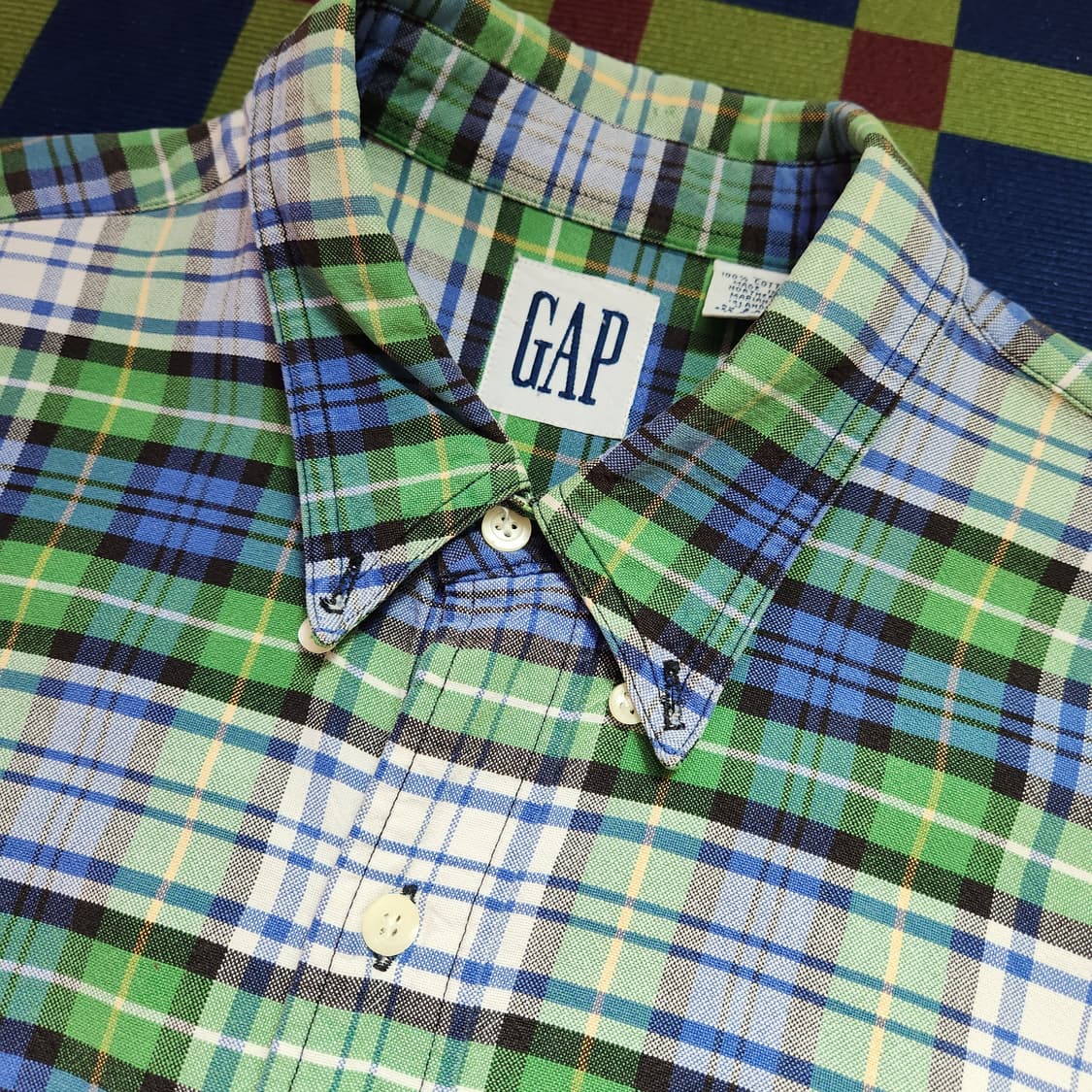 90s 올드 갭 체크 옥스포드 셔츠(USAmade) 상품이미지2
