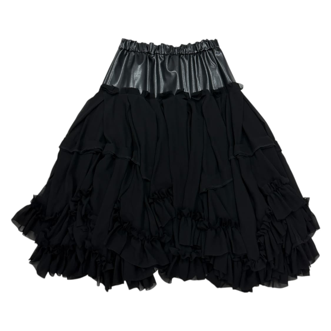 2024 꼼데가르송 러플 새틴 캉캉 롱스커트 치마 블랙 XS 상품이미지1