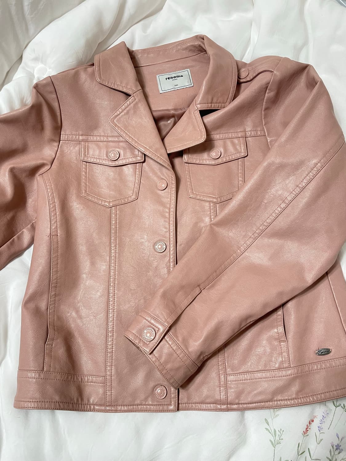 빈티지 핑크 레더 자켓 상품이미지2