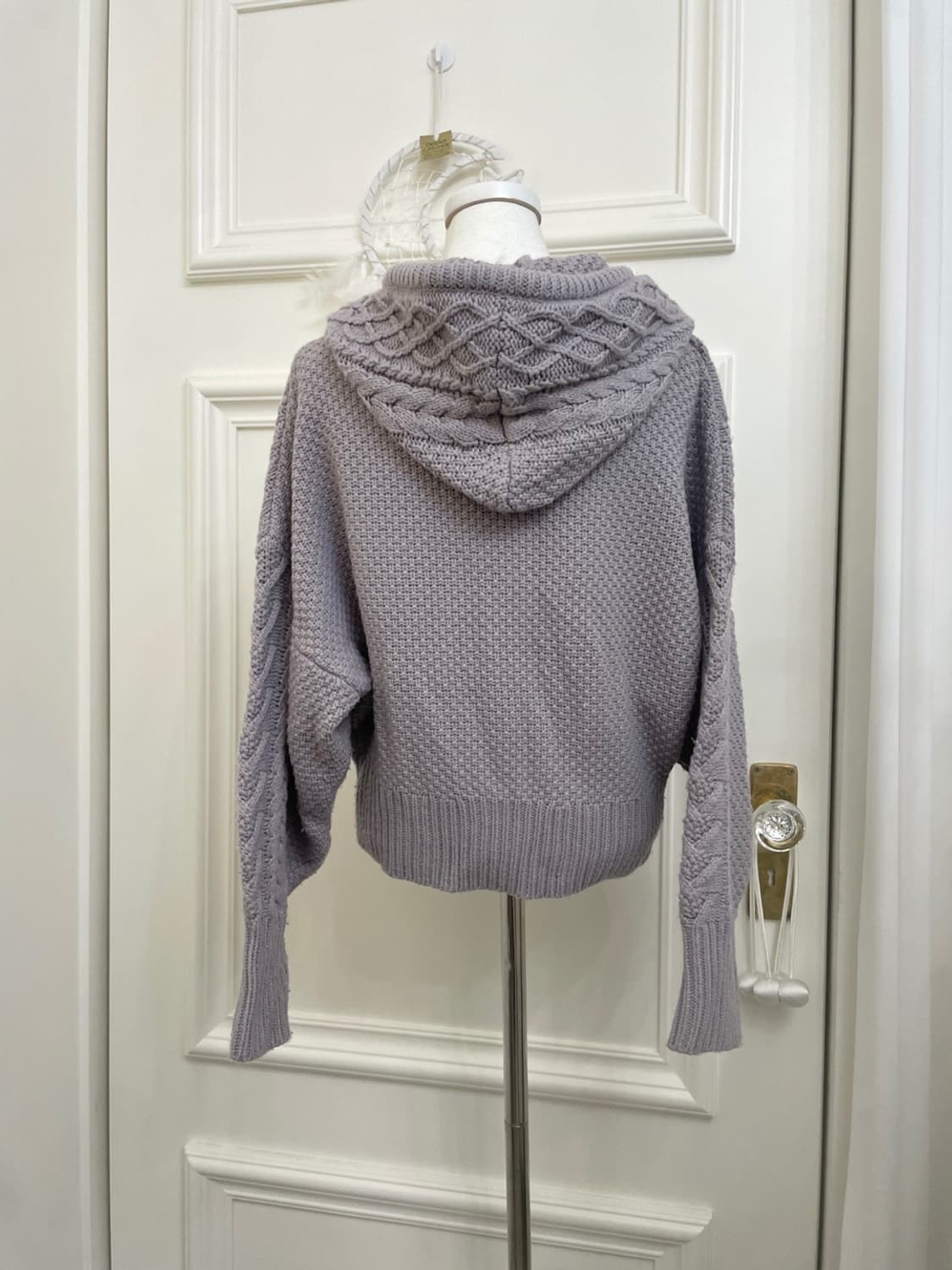 lavender loose twist hoodie cardigan 상품이미지3