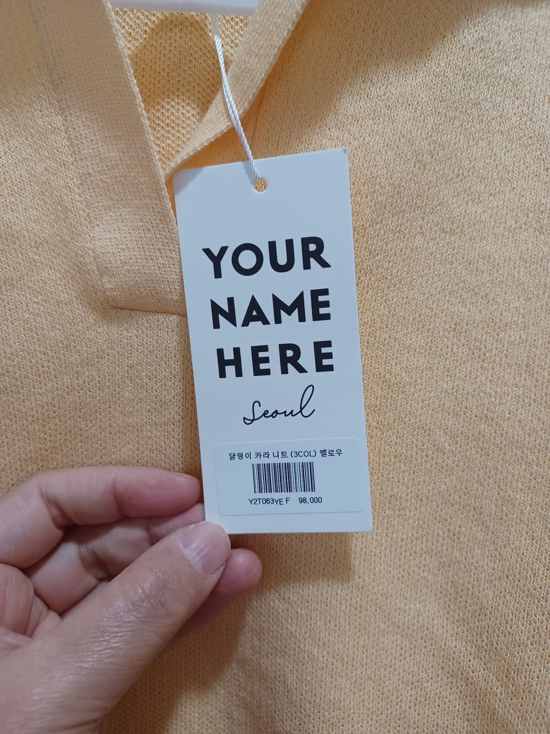 Your Name Here 유어네임히얼 노란색 카라 니트 상품이미지4
