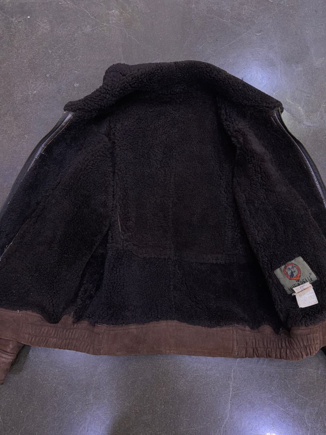 라인 어페럴 양가죽 양털 빈티지 무스탕 자켓 브라운 L 상품이미지6