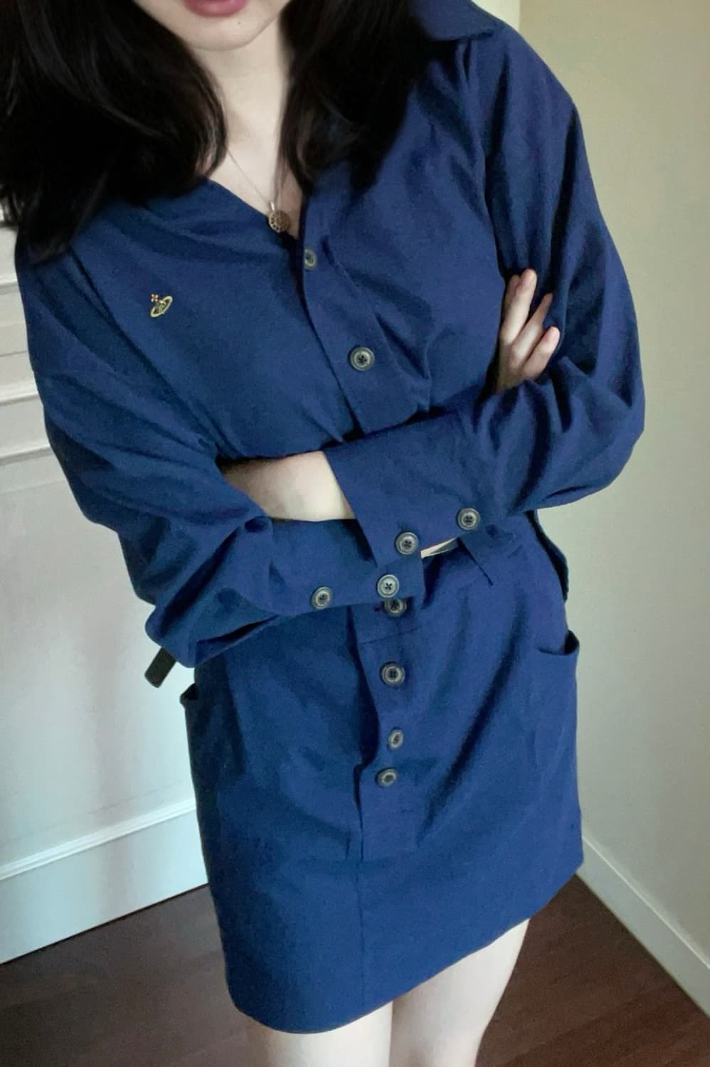 설현 비비안웨스트우드 네이비 원피스 38 상품이미지4