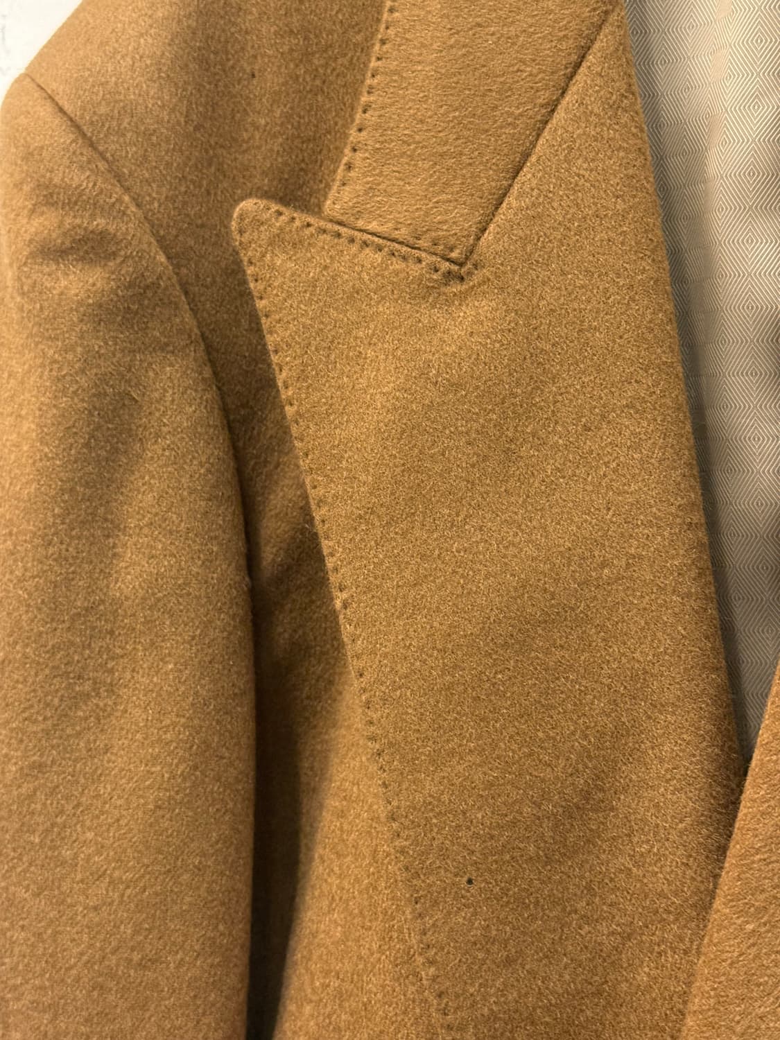 L) Cashmere 100% Camel Double-Breasted J 상품이미지3