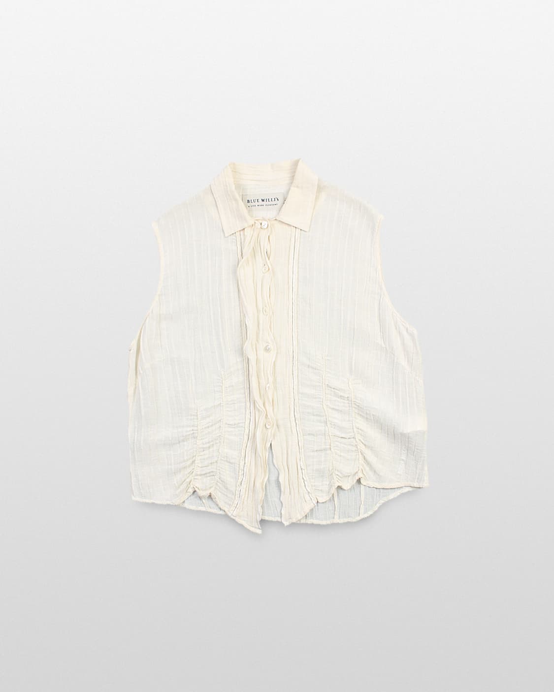 BLUE WILLI’S Ivory Hemp Silk Knit Vest 상품이미지1