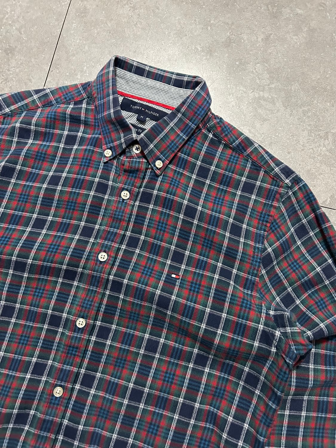타미힐피거 플란넬  체크패턴  빈티지  워크  셔츠95size   상품이미지2