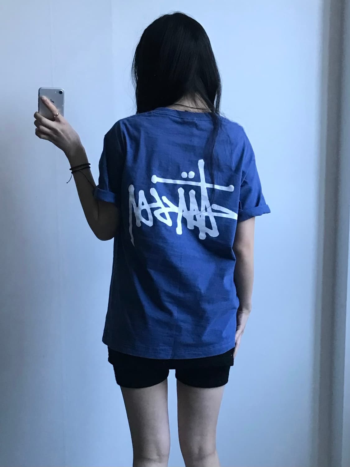 스투시 스탁로고 블루 반팔 티셔츠 상품이미지2