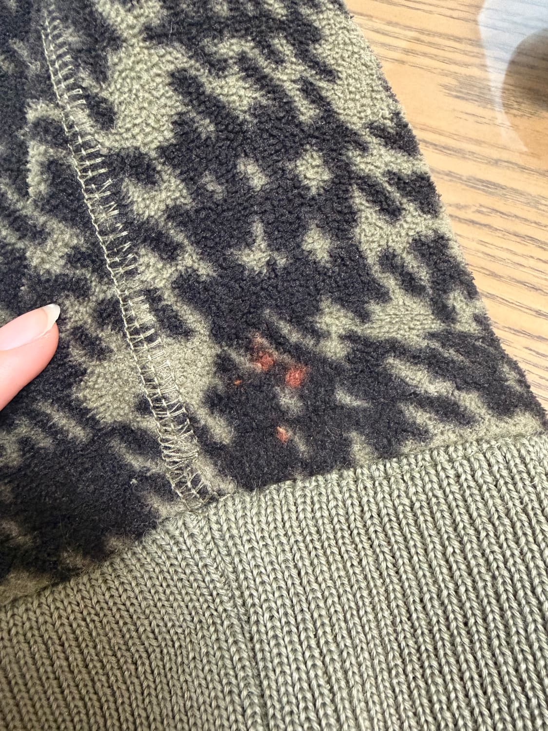 스투시 00s 아치로고 하운드 투스체크 플리스 후드집업 상품이미지2