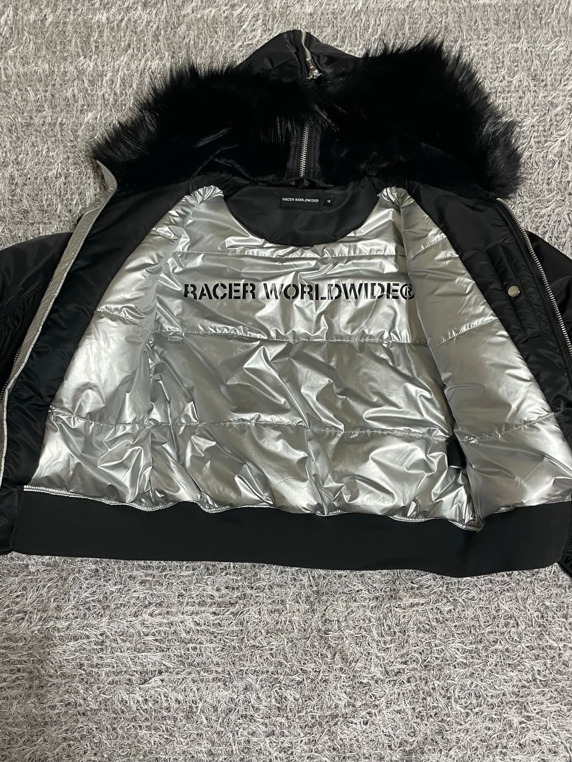 racer worldwide 퍼 봄버 블랙 상품이미지3